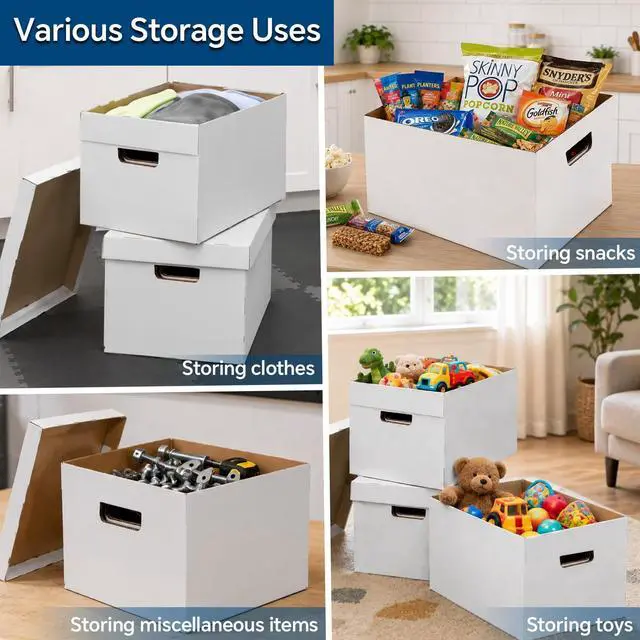 Alt view image 14 of 14 - 10 Pcs Comic Books Storage Boxes With Lids Short Holds 150-175 | Stackable Durable Archive White Comic Book Storage