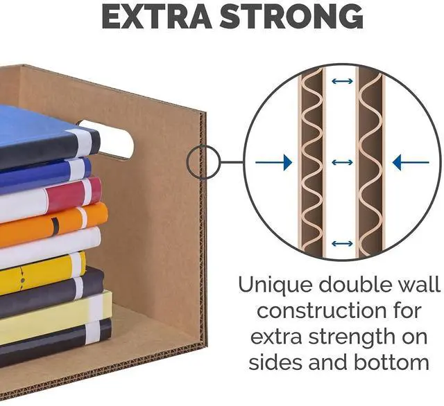Alt view image 10 of 12 - 20-Pack Small Classic Moving Boxes with Reinforced Handles | Pack books, files, and dense items with sturdy small boxes built for easy carrying and organized moves