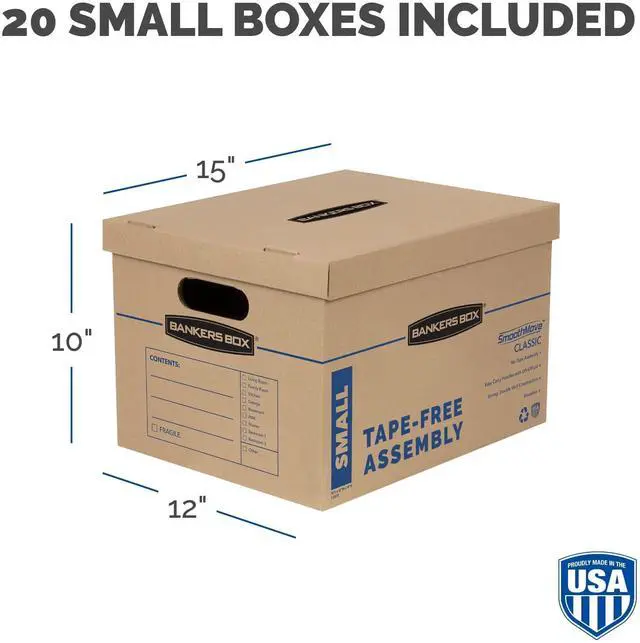 Alt view image 9 of 12 - 20-Pack Small Classic Moving Boxes with Reinforced Handles | Pack books, files, and dense items with sturdy small boxes built for easy carrying and organized moves