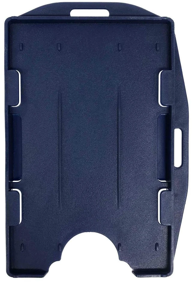 Alt view image 8 of 10 - 50 Pack ID Badge Holders Double Sided Plastic ID Card Holder, Horizontal and Veritcal Style, Hold 2 Cards, Navy Blue