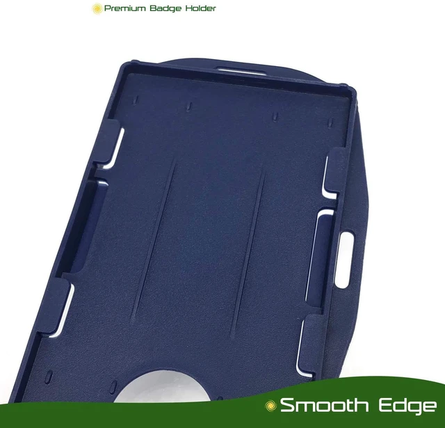 Alt view image 9 of 10 - 50 Pack ID Badge Holders Double Sided Plastic ID Card Holder, Horizontal and Veritcal Style, Hold 2 Cards, Navy Blue
