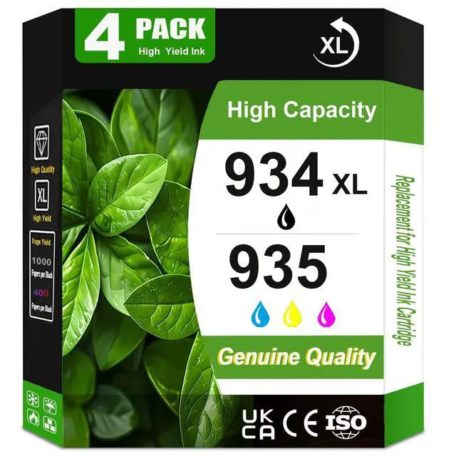 Alt view image 7 of 12 - 934XL 935 High Yield Ink Cartridge Use for Officejet Pro 6200 6230 6835 Officejet 6812 6815 6820 6800 Printers (4-Pack)