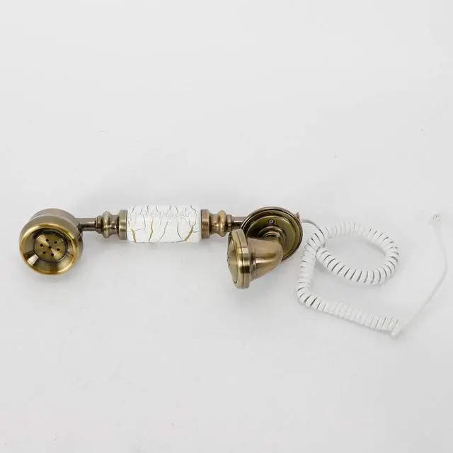 Alt view image 14 of 14 - Royal Vintage Telephone Antique Desk Phone Corded Retro Phone Rotary Antique Dial Handset Corded Desk Home Office Vintage Decorative Telephone (White)