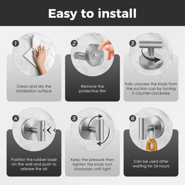 Alt view image 9 of 10 - Shower Hooks for Inside Shower,No-Drill Removable&Reusable Towel Hooks for Bathroom,Heavy Duty Suction Cup Hooks for Glass Window,4 Packs(Silver)