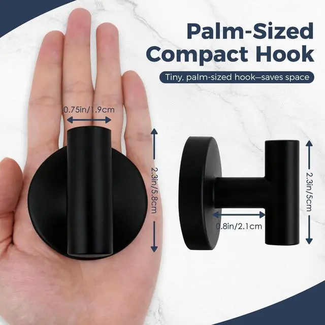 Alt view image 8 of 12 - Heavy Duty Suction Cup Hooks for Glass Window,Tile,Mirror,Removable Shower Hooks for Inside Shower,Metal Towel Hooks for Bathroom,4 Pack(Black)