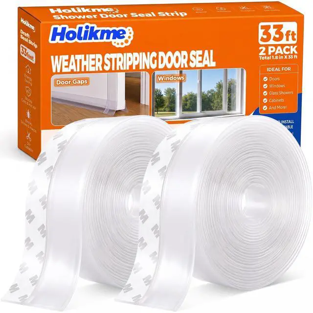 Alt view image 2 of 2 - Weather Stripping Door Seal, Shower Door Seal Strip,1.8" W-33Feet | Flexible Door Seal, Seals Gaps up to 1.2", Helps Reduce Air Leaks & Dust, For Doors & Windows