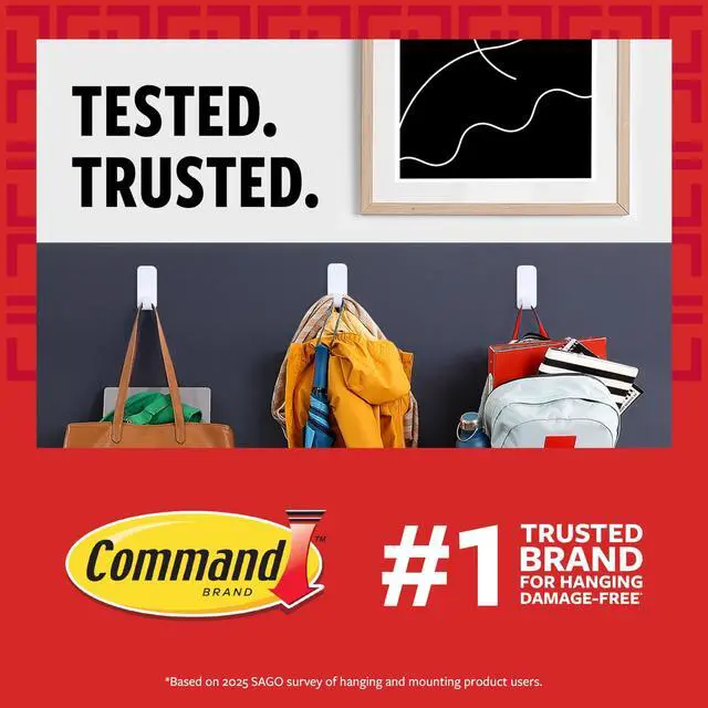 Alt view image 9 of 14 - Command 10 lb Medium 16 Pairs Picture Hanging Strips (32 Strips), Damage-Free Hangers for Picture Frames, No Tools Required, Great for Home Room Wall Decor, Black Adhesive