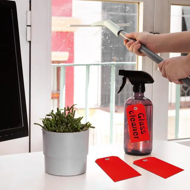 Alt view image 12 of 14 - 1000 Pieces Plastic Shipping Tags with Wire Labeling Tags Waterproof Hang Tags with Reinforcement Hole Writable Luggage tag Loops for Equipment Inventory Parts Garage (Red, 4 3/4" x 2 3/8")