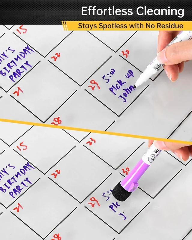 Alt view image 11 of 12 - 28x20" Clear Acrylic Wall Calendar with Dry Erase Surface, Large Monthly Planner Board, Includes Vibrant Markers, Eraser, Multi-Color Mounting Screws, & Easy Install Kit - Perfect for Home & Office