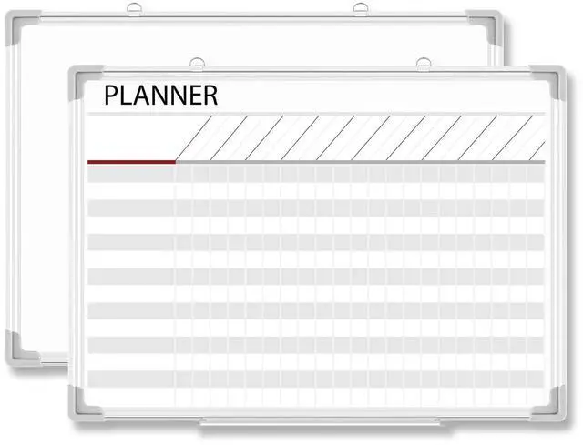 Alt view image 7 of 12 - Aluminum Frame Dry Erase Board with Lines, Double Sided Wall-Mounted Whiteboard for Scheduling, to Do Lists & Weekly Planning, Reusable Calendar for Home & Work(Make Ready Board,18"x24")