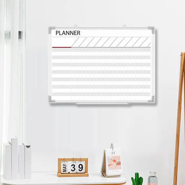 Alt view image 9 of 12 - Aluminum Frame Dry Erase Board with Lines, Double Sided Wall-Mounted Whiteboard for Scheduling, to Do Lists & Weekly Planning, Reusable Calendar for Home & Work(Make Ready Board,18"x24")