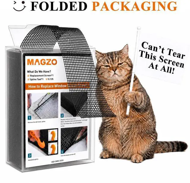Alt view image 9 of 14 - Pet Proof Window&Door Screen Replacement Mesh, 48" W x 99" L, Black | Best Vinyl Coated Polyester Dog Cat Resistant Heavy Duty, Net Netting Curtain Wire Roll Repair Kit for Patio/Porch/Sliding