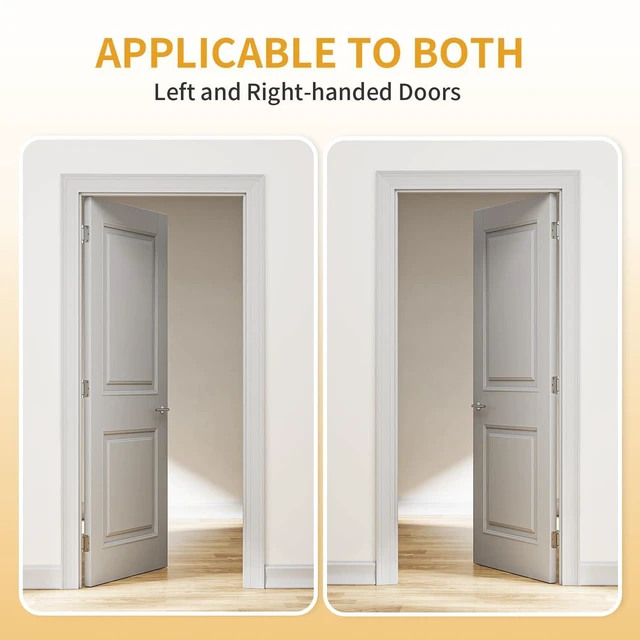 Alt view image 11 of 14 - 2 Pack Self Closing Door Hinges 3.5 Inch, Adjustable Tension | Spring Loaded Door Hinges for Garage/Front/Back Doors, 5/8'' Radius Corners, Fit Left/Right Hand Doors, UL Listed