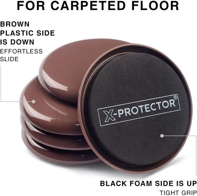 Alt view image 10 of 12 - Furniture Sliders for Carpet - 8 PCS Heavy Moving Pads 4 3/4" | Premium Sliders for Furniture. Move Your Furniture Easy with Reusable Furniture Movers Sliders for Carpets!