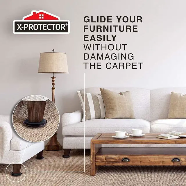 Alt view image 12 of 12 - Furniture Sliders for Carpet - 8 PCS Heavy Moving Pads 4 3/4" | Premium Sliders for Furniture. Move Your Furniture Easy with Reusable Furniture Movers Sliders for Carpets!