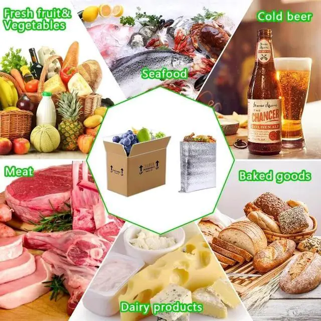 Alt view image 9 of 10 - 12x10x8''4 Pack Insulated Shipping Boxes with Aluminum Foil Liner, Double Insulated Carton for Frozen Food and hot,Reusable Perishable Shipper Cooler Box, Small Mailing Box for Shipping(wood)