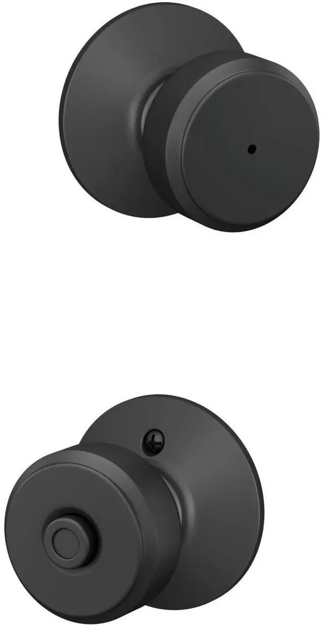 Alt view image 8 of 14 - Bowery Bed/Bath Privacy Door Knob with Lock, Matte Black | Interior bedroom or bathroom door knob with push button lock, Easy to install, Certified durability, Universal fit