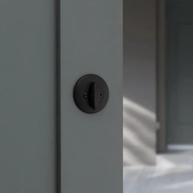 Alt view image 10 of 14 - 660 Deadbolt Lock, Matte Black Round Exterior Keyed Front Entry Door, Pick Resistant SmartKey Rekey Security, Single Cylinder Dead Bolt