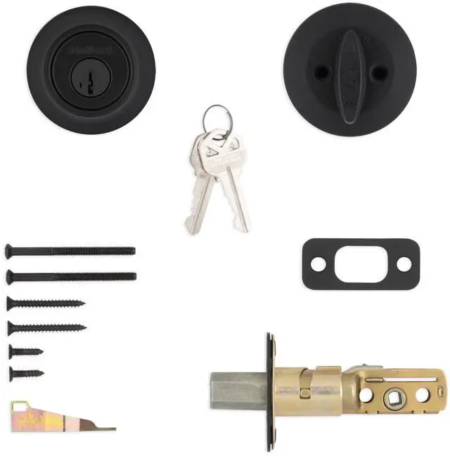Alt view image 13 of 14 - 660 Deadbolt Lock, Matte Black Round Exterior Keyed Front Entry Door, Pick Resistant SmartKey Rekey Security, Single Cylinder Dead Bolt