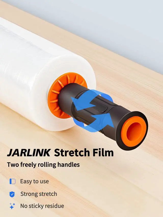 Alt view image 12 of 14 - 4 Pack Stretch Film, 15" x 1000' Shrink Wrap for Pallet Wrap | Industrial Strength Stretch up to 650% Stretch with Handles, Self Adhering Packaging Heavy Duty Film for Moving, 68 Gauge