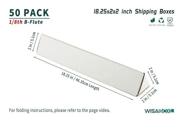 Alt view image 9 of 14 - Triangle Mailing Tubes, 18.25x2x2 inch Shipping Box, 50-Pack | 18" Cardboard Poster Tube for Blueprints, Artwork, Crafts, Long Art Holder, Bulk, White