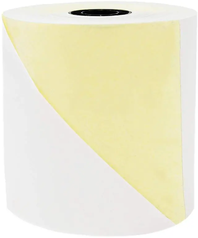Alt view image 6 of 8 - (Honey Comb Core) Two Ply Carbonless Rolls 3" X 90 Feet, White/Yellow (50 Rolls - 1 Case) Kitchen Printer Paper Rolls Required Printer Ribbon Sp700 or ERC 30/34/38