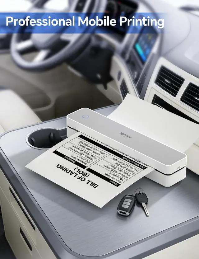 Alt view image 11 of 14 - MT610 Portable Thermal Printer, 203DPI Mobile-Travel-Printers, Inkless-Wireless-Small-Printer for Home Use, Office, Vehicles, Bluetooth Printers Supports 8.5" x 11" US Letter&A4&A5, White