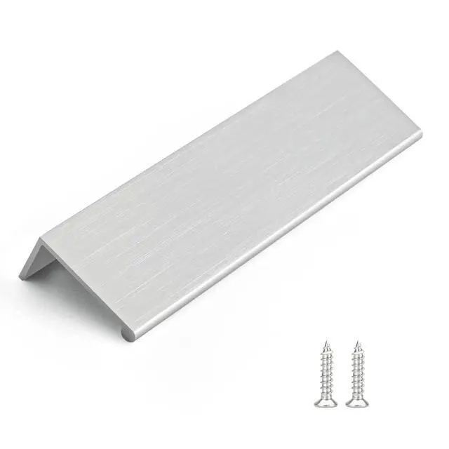 Alt view image 8 of 14 - 10 Pack 5 INCH Cabinet Pulls Brushed Nickel Finger Pulls, Brushed Nickel Edge Pulls for Cabinet Kitchen Cabinet Edge Pulls, 128mm Cabinet Finger Pulls