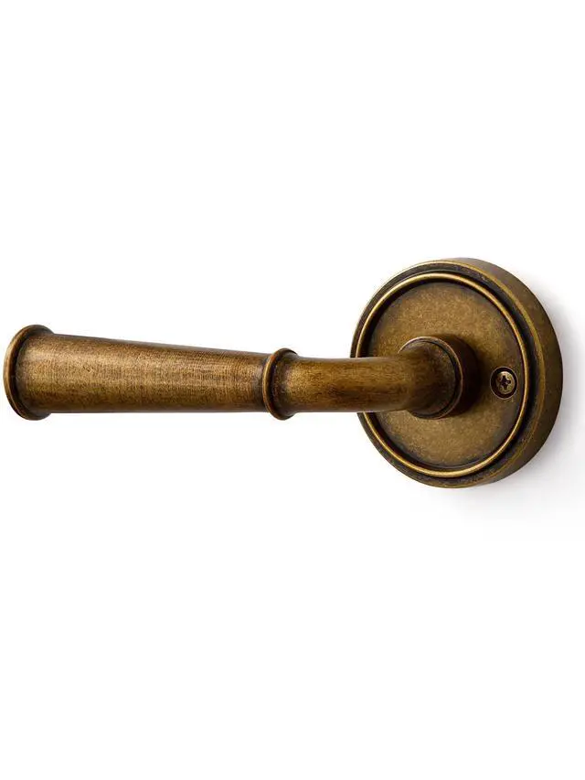 Alt view image 8 of 14 - Door Handle Antique Brass Retro Passage Vintage Door Lever, 1 Pack | Use for Interior Kitchen Pantry Hallway Hall Closet Laundry Room, Aluminium Alloy Handle Lever