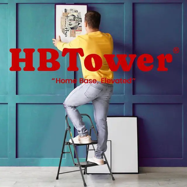 Alt view image 14 of 14 - 2 Step Ladder, Step Stool with Wide Anti-Slip Pedal | Step Ladder Folding Step Stool for Adults, Lightweight Steel Portable ladders for Home Kitchen