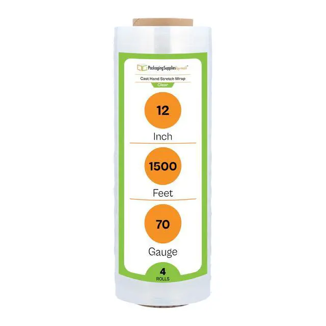 Alt view image 8 of 14 - PSBM Stretch Wrap, 4 Rolls 12 Inch x 1500 Feet 70 Gauge Heavy Duty Clear Plastic Wrap Industrial Strength Shrink Film for Moving, Packing & Shipping