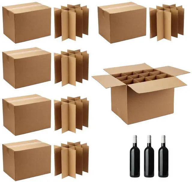 Alt view image 8 of 14 - 16 x 12 x 12 Inch Moving Box Packing with Cardboard Divider Kits, 6 Sets Glass Packing Boxes Kits for Shipping Boxes, Moving Supplies for Moving Glassware Dishes Wine