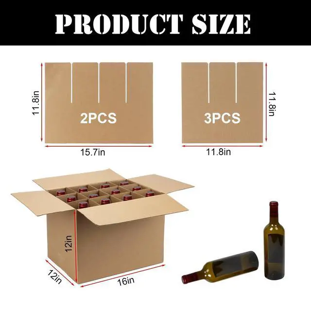 Alt view image 9 of 14 - 16 x 12 x 12 Inch Moving Box Packing with Cardboard Divider Kits, 6 Sets Glass Packing Boxes Kits for Shipping Boxes, Moving Supplies for Moving Glassware Dishes Wine