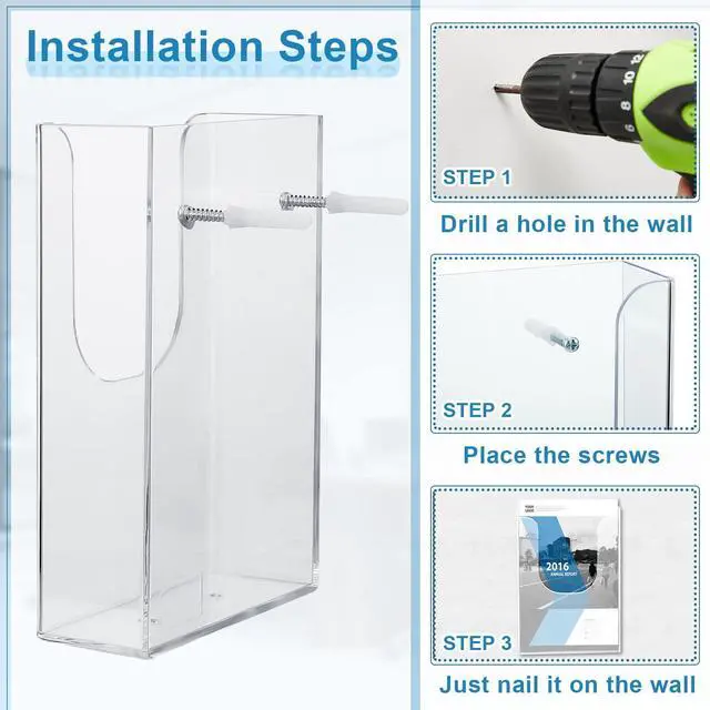 Alt view image 9 of 12 - 20 Pack 4 x 6 Inches Acrylic Brochure Holder Wall Mount, Clear Flyer Holder Rack, Plastic Pamphlet Stand with Nails for Magazine, Booklet, Card, Bookmark Display, Home Office Church Supplies
