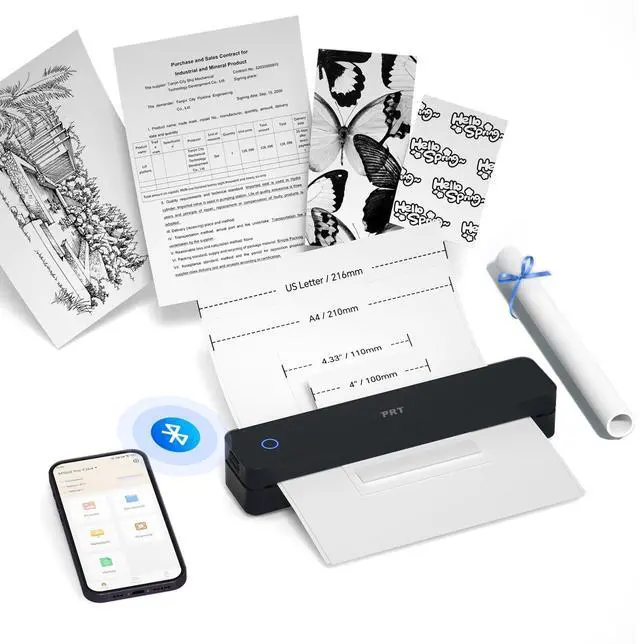 Alt view image 7 of 12 - Portable Thermal Portable Printer, Inkless Bluetooth Printer for Phone | 8.5 x 11" US Letter Support, USB PC Printing,Truck Drivers, Field Service, Business Travel, Remote Work, Small Home Offices