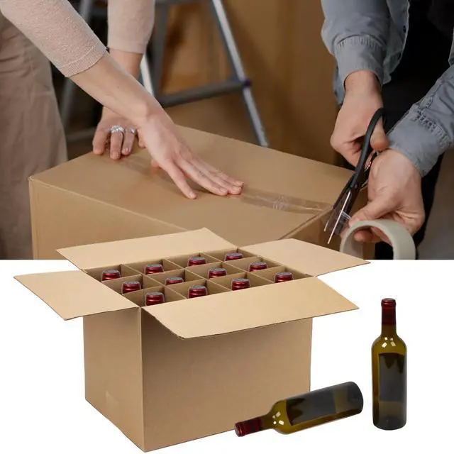 Alt view image 11 of 14 - 16 x 12 x 12 Inch Moving Box Packing with Cardboard Divider Kits, 6 Sets Glass Packing Boxes Kits for Shipping Boxes, Moving Supplies for Moving Glassware Dishes Wine
