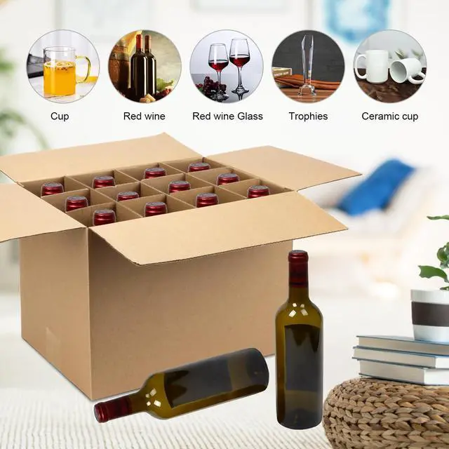 Alt view image 12 of 14 - 16 x 12 x 12 Inch Moving Box Packing with Cardboard Divider Kits, 6 Sets Glass Packing Boxes Kits for Shipping Boxes, Moving Supplies for Moving Glassware Dishes Wine