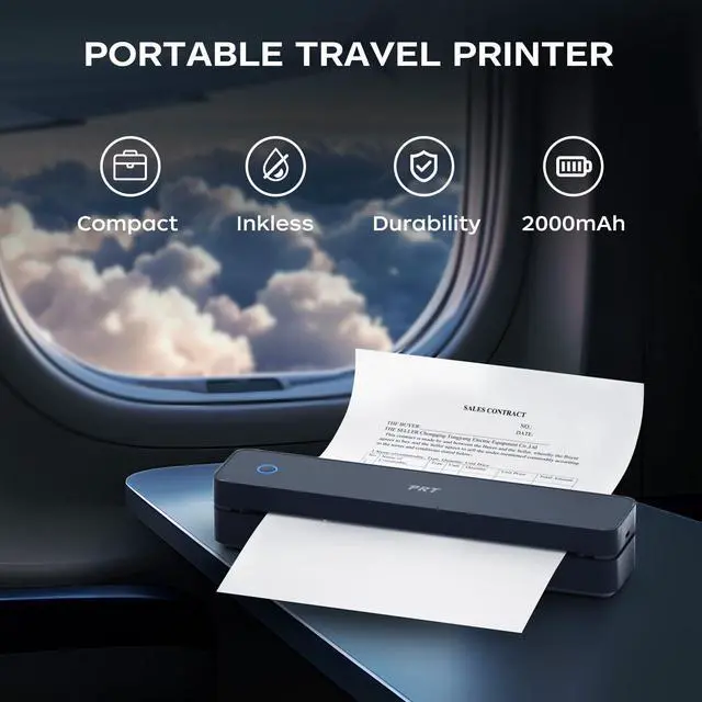 Alt view image 11 of 12 - Portable Thermal Portable Printer, Inkless Bluetooth Printer for Phone | 8.5 x 11" US Letter Support, USB PC Printing,Truck Drivers, Field Service, Business Travel, Remote Work, Small Home Offices