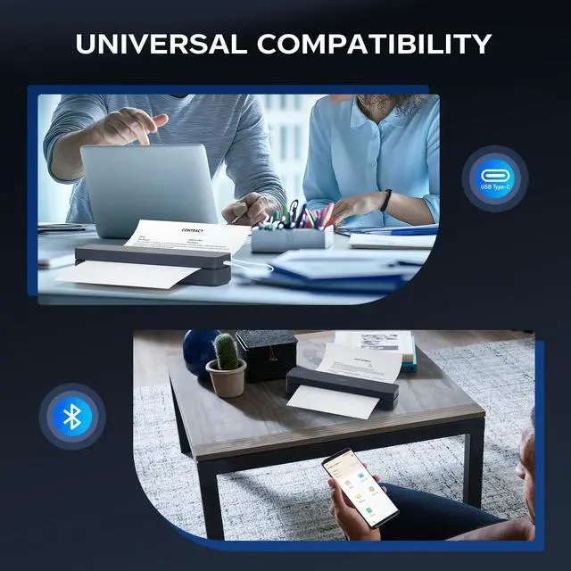 Alt view image 12 of 12 - Portable Thermal Portable Printer, Inkless Bluetooth Printer for Phone | 8.5 x 11" US Letter Support, USB PC Printing,Truck Drivers, Field Service, Business Travel, Remote Work, Small Home Offices