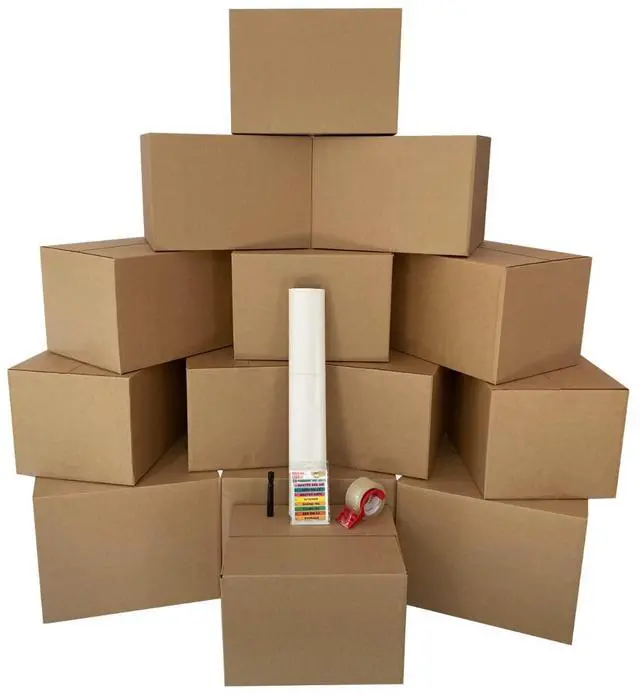 Alt view image 7 of 12 - Bigger Boxes Smart Moving Kit #1, 1 to 2 Bedroom | Medium & Large Boxes, 60 Moving Labels, Packing Paper & Packing Tape, Apartment Moving Kit