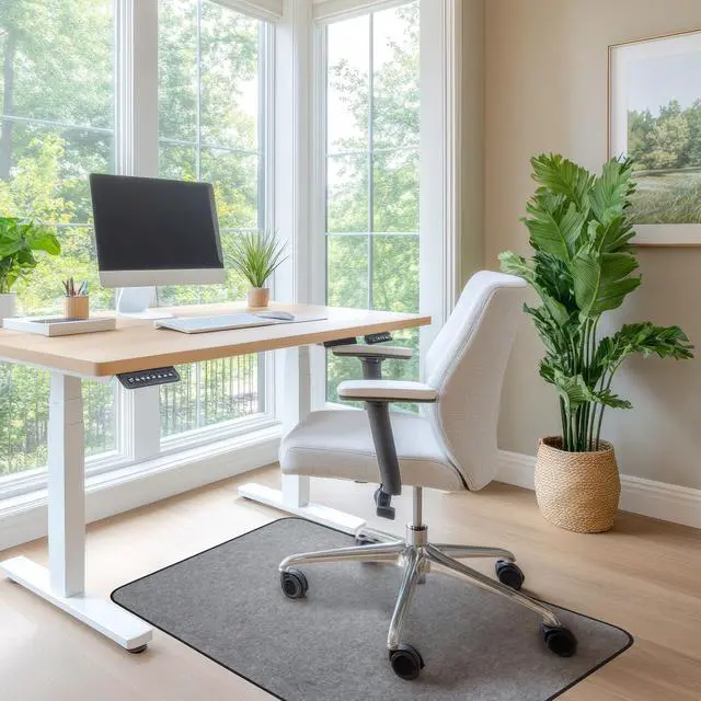 Alt view image 10 of 14 - Chair Mat for Carpet, Multi-Surface Grip, Gray, 48" x 36" | Curl & Crack Resistant Floor Protector, Office Desk Chair, Silent Rolling Gaming Chair | 2-3X Thicker Than Standard at 0.25"
