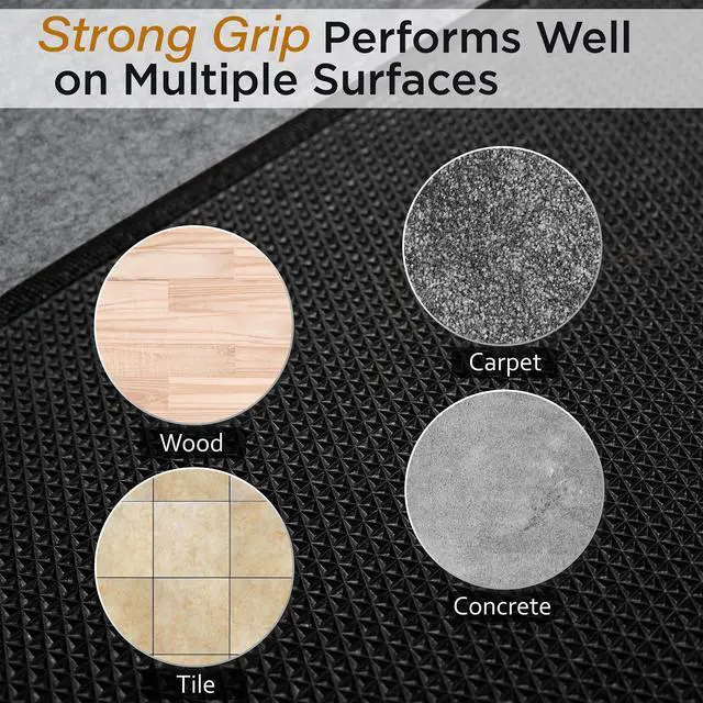 Alt view image 12 of 14 - Chair Mat for Carpet, Multi-Surface Grip, Gray, 48" x 36" | Curl & Crack Resistant Floor Protector, Office Desk Chair, Silent Rolling Gaming Chair | 2-3X Thicker Than Standard at 0.25"