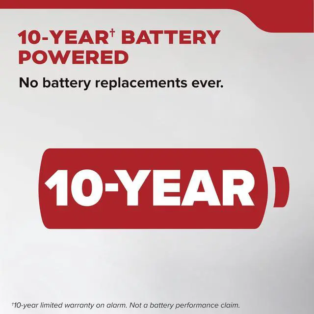 Alt view image 9 of 14 - Smoke Detector, 10-Year Battery-Powered, 20SD10, 1 Pack | No Battery Replacements or Low Battery Chirps, LED Status Lights & 85 dB Alarm, Ideal for Homes and Apartments