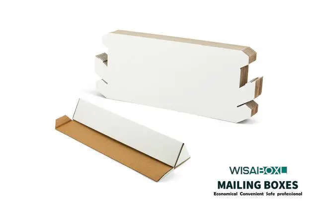 Alt view image 11 of 14 - Triangle Mailing Tubes, 18.25x2x2 inch Shipping Box, 50-Pack | 18" Cardboard Poster Tube for Blueprints, Artwork, Crafts, Long Art Holder, Bulk, White