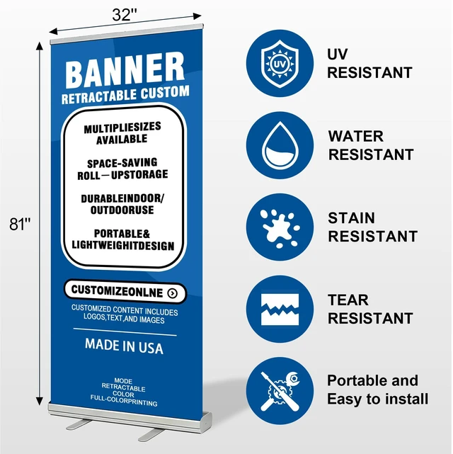 Alt view image 10 of 14 - Custom Retractable Banner with Stand, Personalized Roll Up Banner, Full Color Pop Up Display Sign with Travel Bag for Events, Promotion & Advertising (style 1)