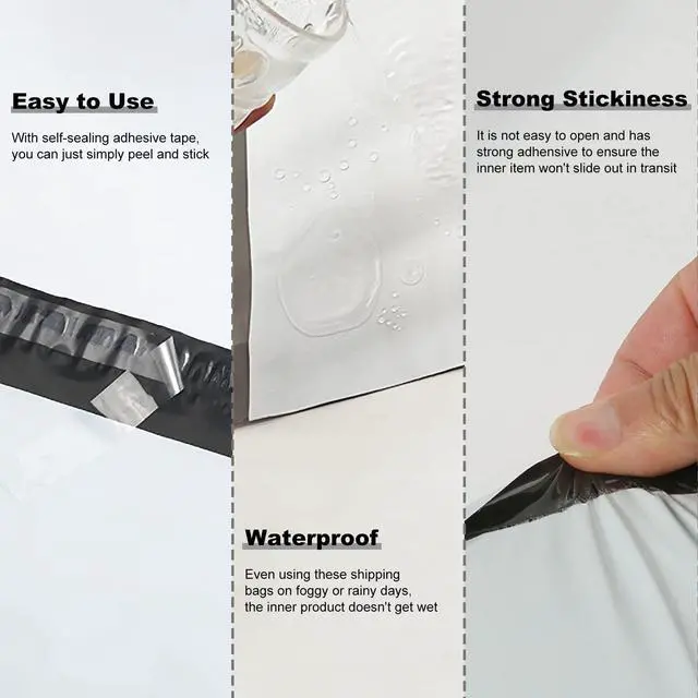 Alt view image 10 of 14 - White Poly Mailers 10X13 inches,800 Pack Shipping Bags with Strong Self-sealing Adhesive Waterproof and Tear Proof for Clothing,Books