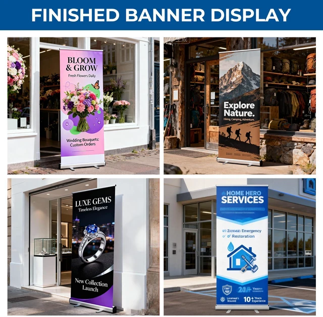 Alt view image 13 of 14 - Custom Retractable Banner with Stand, Personalized Roll Up Banner, Full Color Pop Up Display Sign with Travel Bag for Events, Promotion & Advertising (style 1)