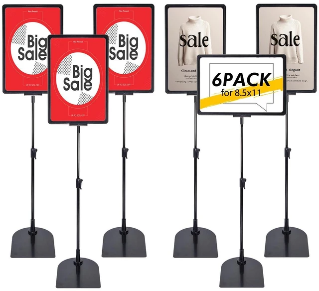 Alt view image 8 of 14 - Sign Holder Stand 8.5 x 11, Indoor Portable Lightweight Signage Display for Table Top & Floor, for Event Business Store Retail Vender Booth Advertisement Trade Show (8.5x11, 6Pack)