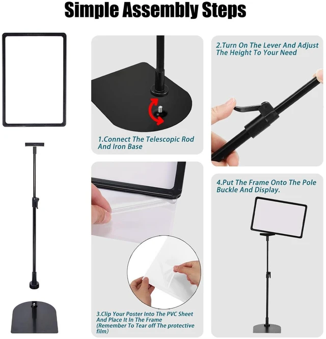 Alt view image 14 of 14 - Sign Holder Stand 8.5 x 11, Indoor Portable Lightweight Signage Display for Table Top & Floor, for Event Business Store Retail Vender Booth Advertisement Trade Show (8.5x11, 6Pack)