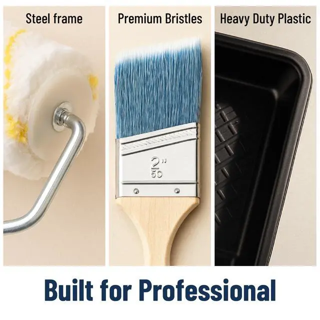 Alt view image 11 of 14 - Bates- Paint Roller Kit, 19 pcs, Roller Set with Microfiber Sleeves & Frame | for Walls, Cabinets, Interior and Exterior Painting